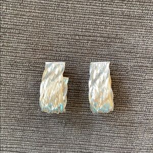 Vintage sterling 10 strand braided earrings